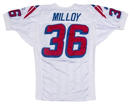 1998 Lawyer Milloy Game Used New England Patriots Road Jersey (Patriots ProShop COA)